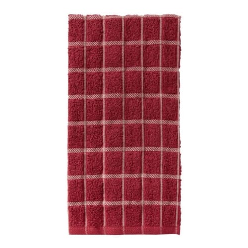 Ritz Cafe Terry Dish Towel for Canada, Solid Windowpane, 16x25, 2.5lbs/dz, Brick/Putty